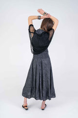 עליונית פונצ'ו צבע שחור