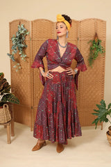 חצאית שופעת בהדפסים מרהיבים