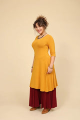 שמלת שני שרוול 3/4