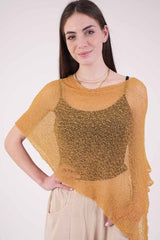 עליונית פונצ'ו צבע זהב