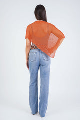 עליונית פונצ'ו צבע חלודה