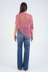 עליונית פונצ'ו ורוד מעושן