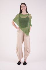 עליונית פונצ'ו צבע ירוק תפוח