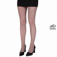 גרביון עם רגל בהדפס דמוי רשת