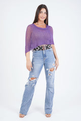 עליונית פונצ'ו צבע סגול