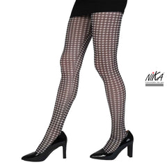 (Pepita) גרביון עם רגל בהדפס פפיטה