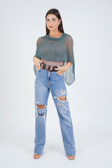 עליונית פונצ'ו צבע ירוק בקבוק