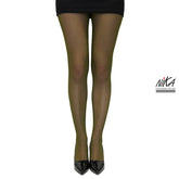 גרביון עם רגל בצבע ירוק זית