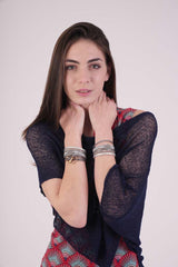 עליונית פונצ'ו צבע כחול