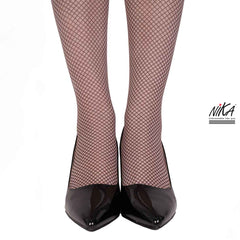 גרביון עם רגל בהדפס דמוי רשת