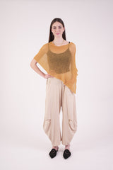 עליונית פונצ'ו צבע זהב