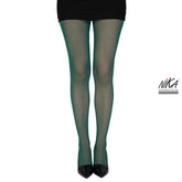 גרביון עם רגל בצבע ירוק בקבוק