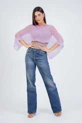 עליונית פונצ'ו צבע לילך