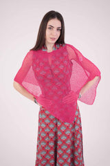 עליונית פונצ'ו צבע דובדבן