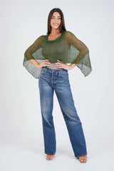 עליונית פונצ'ו צבע ירוק זית