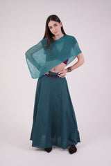 עליונית פונצ'ו צבע טורקיז