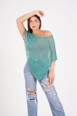 עליונית פונצ'ו צבע סלדין