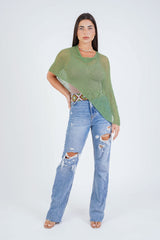 עליונית פונצ'ו צבע ירוק תפוח