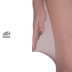 גרביון ללא רגל בהדפס דמוי רשת