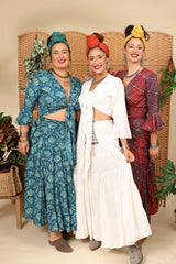 חצאית שופעת בהדפסים מרהיבים