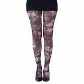 גרביון עם רגל בהדפס פריחת חצות