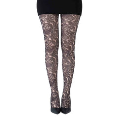 גרביון עם רגל בהדפס זרימה דינמית