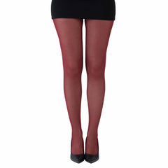 גרביון עם רגל בצבע בורדו