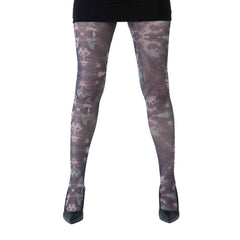 גרביון עם רגל בהדפס צללים