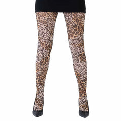 גרביון עם רגל בהדפס שיק מנומר נדיר