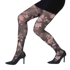 גרביון עם רגל בהדפס פריחת חצות