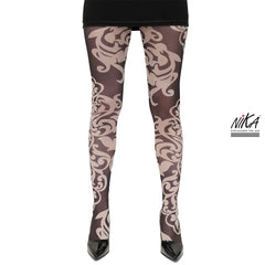 גרביון עם רגל באפקט קעקוע יוקרתי