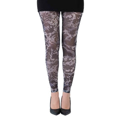 גרביון ללא רגל בהדפס תחרה מלכותית