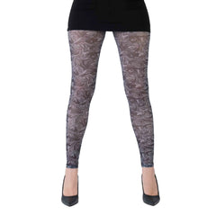 גרביון ללא רגל בהדפס שיש מונוכרומי