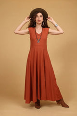 שמלת מקסי - פעמון במבחר צבעים