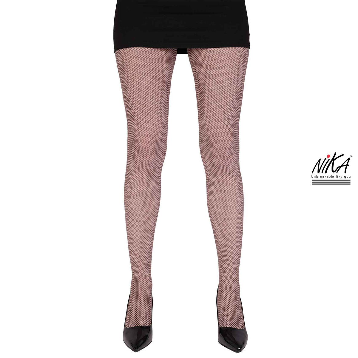 גרביון עם רגל בהדפס דמוי רשת