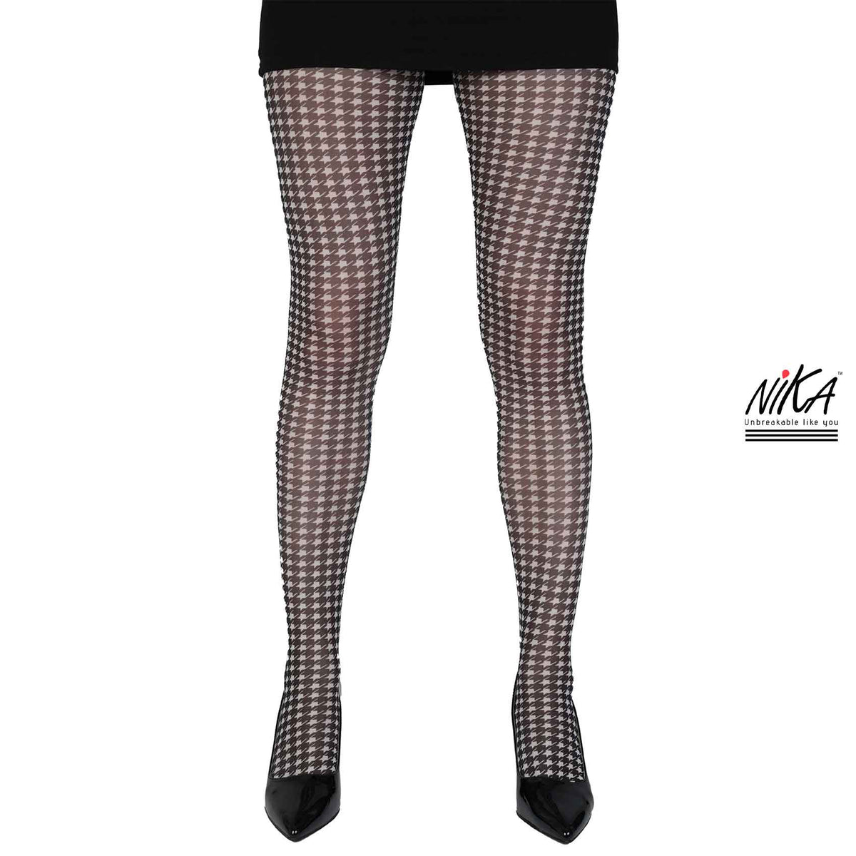 (Pepita) גרביון עם רגל בהדפס פפיטה