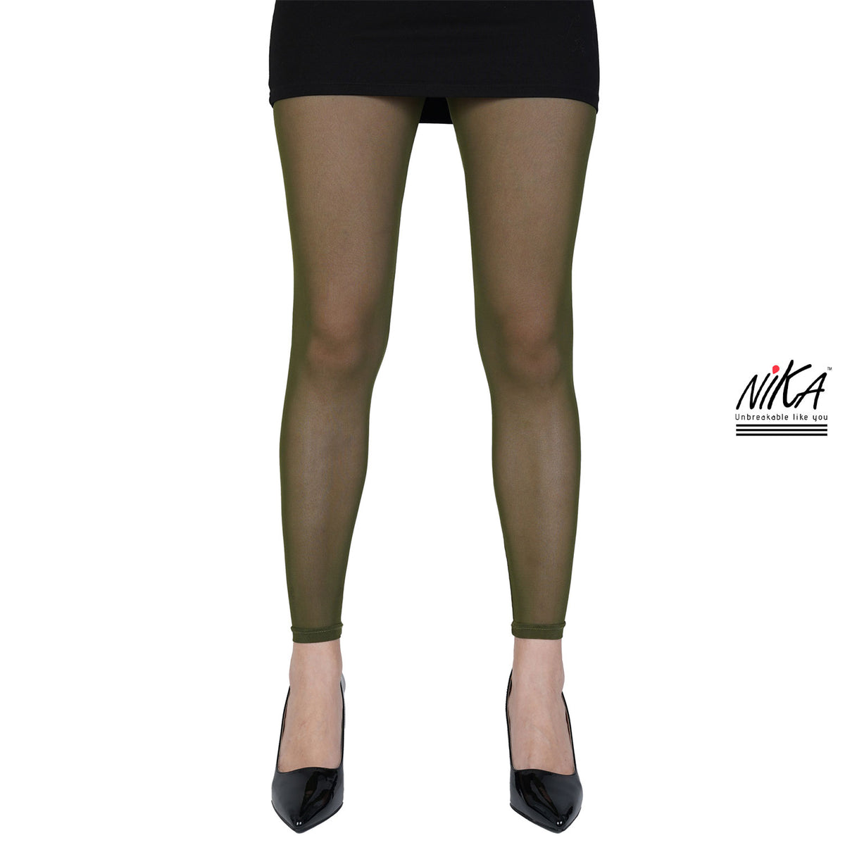 גרביון ללא רגל בצבע ירוק זית