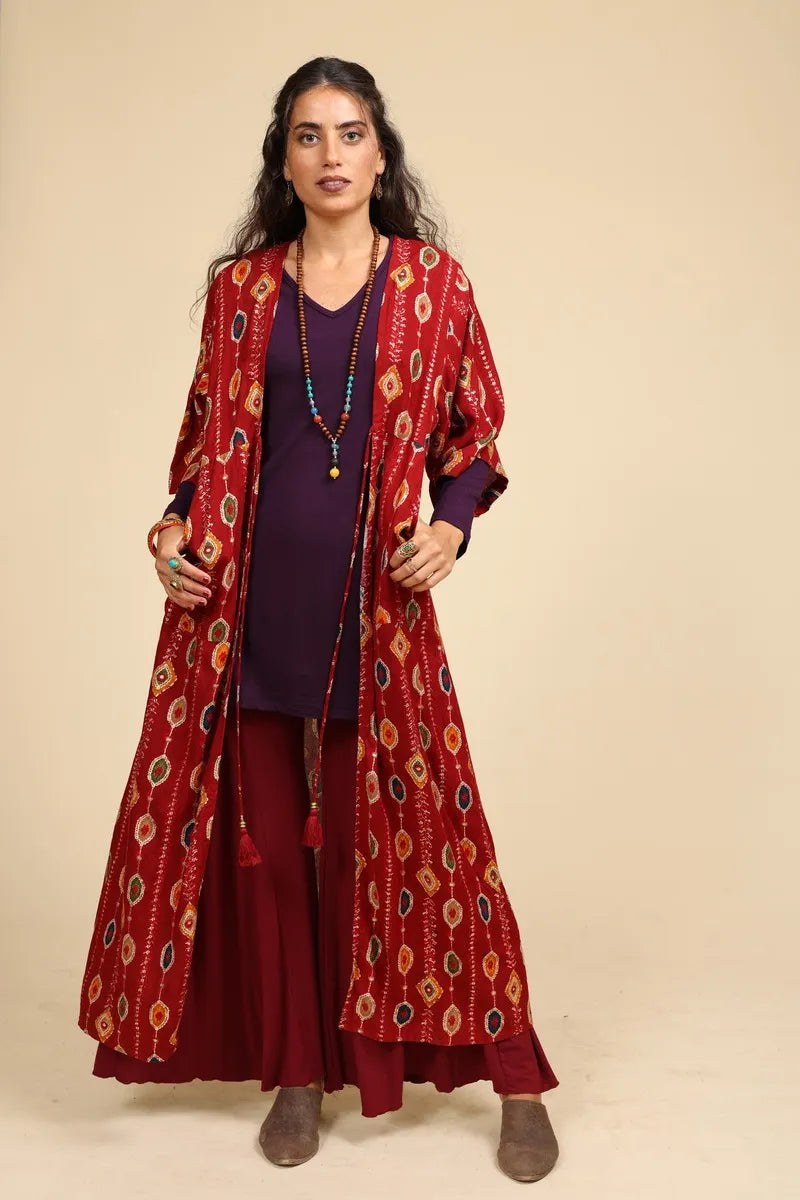 עליונית קימונו ארוכה קשירה