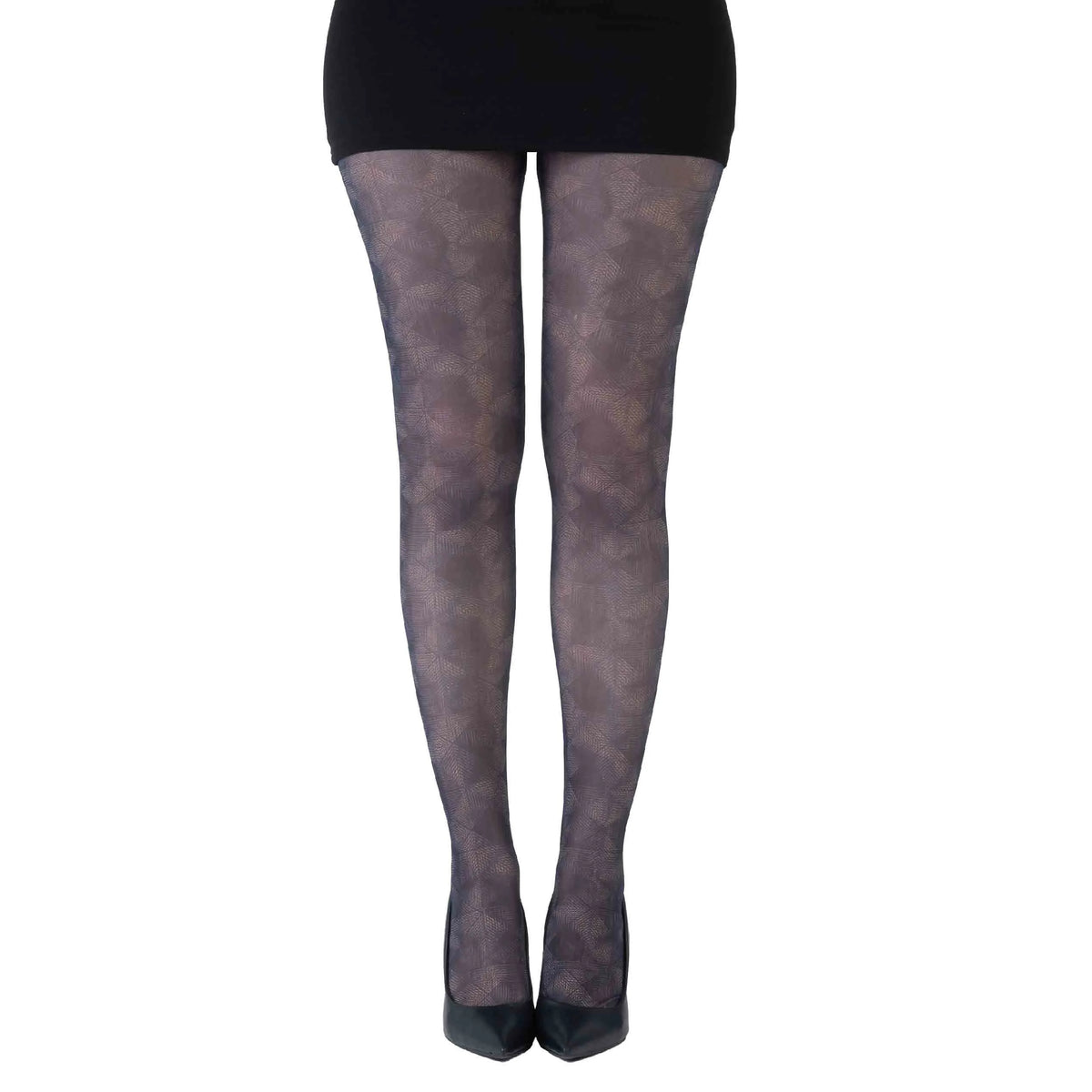 גרביון עם רגל בהדפס עומק גיאומטרי