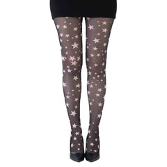 גרביון עם רגל בהדפס כוכבים