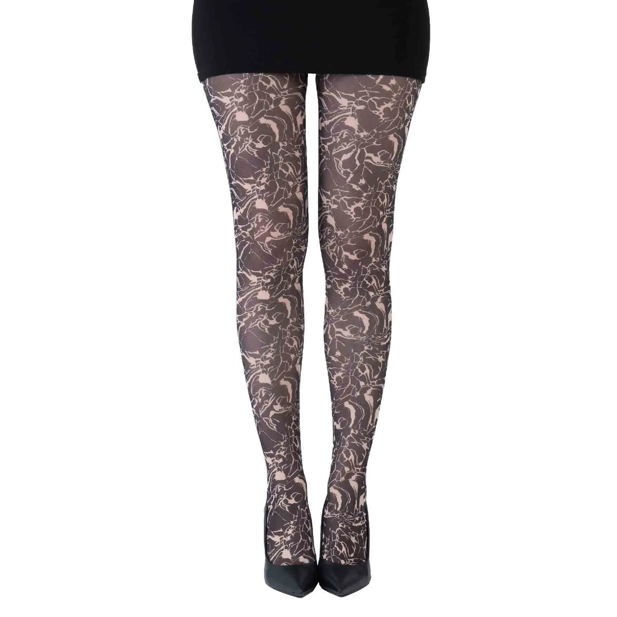 גרביון עם רגל בהדפס זרימה דינמית