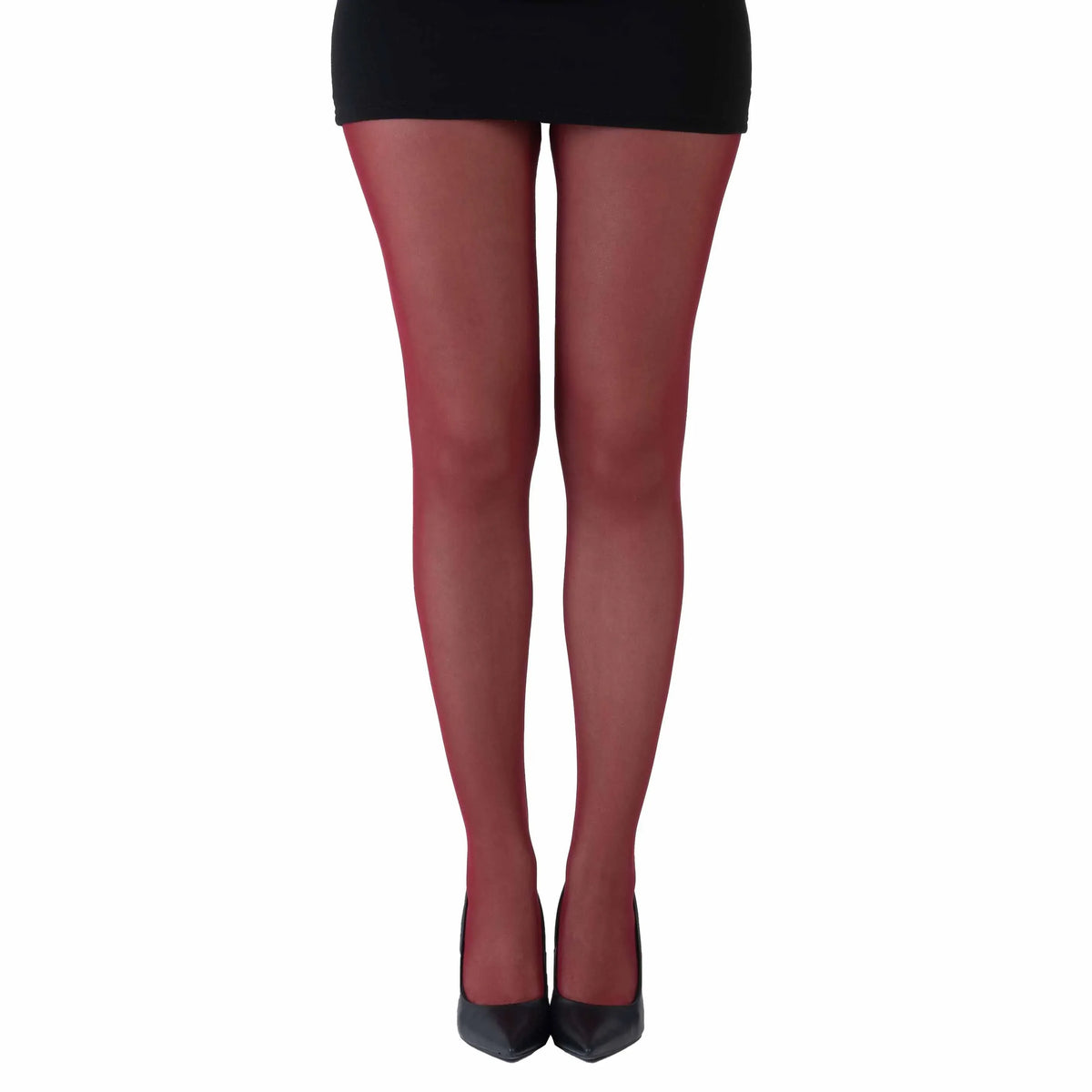 גרביון עם רגל בצבע בורדו