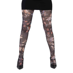 גרביון עם רגל בהדפס פריחת חצות