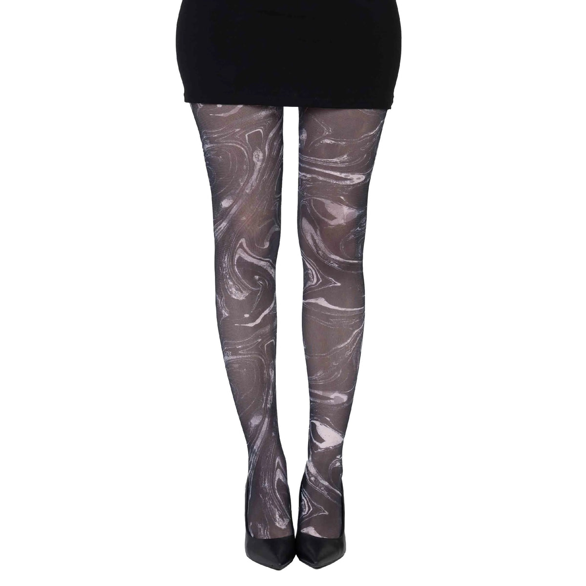 גרביון עם רגל בהדפס מערבולות