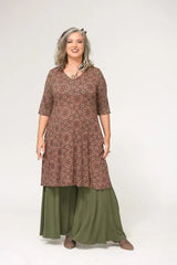 שמלת שני שרוול 3/4