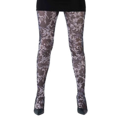 גרביון עם רגל בהדפס תחרה מלכותית