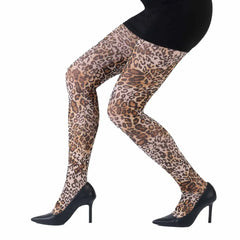 גרביון עם רגל בהדפס שיק מנומר נדיר