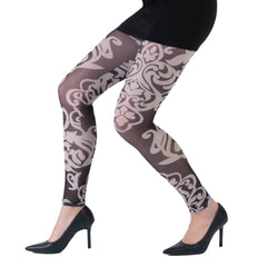 גרביון ללא רגל באפקט קעקוע יוקרתי