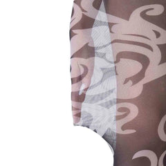 גרביון עם רגל באפקט קעקוע יוקרתי