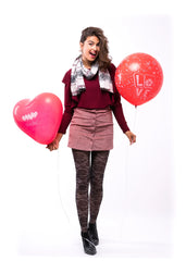 גרביון עם רגל בהדפס שושנים תחרה (שחור על אפור)